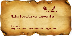 Mihalovitzky Levente névjegykártya