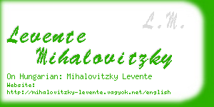 levente mihalovitzky business card